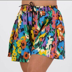 ADIDAS MULTI COLOR ABSTRACT HIGHWAIST FLOWY SHORTS M